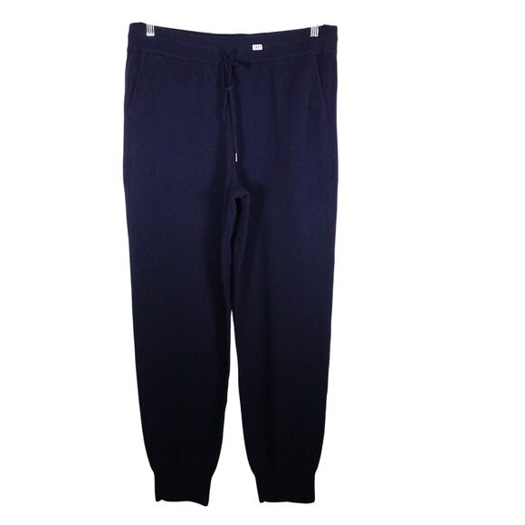 New Imperfect Quince True Navy Blue Mongolian Cashmere Sweatpants Large 3471 - Picture 8 of 13